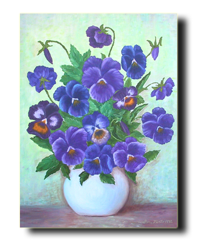 Pansies in a Bowl